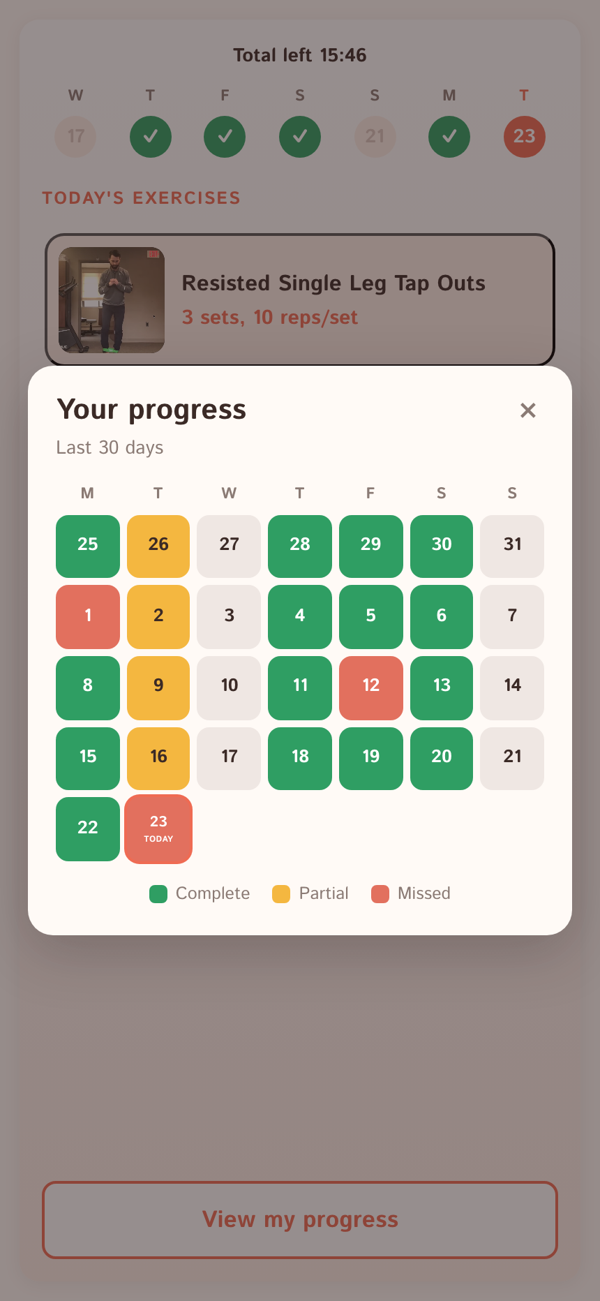 Margaret&rsquo;s 30-day adherence heatmap